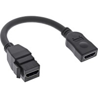 InLine® HDMI Keystone Adapterkabel 4K/30Hz, HDMI A Buchse/Buchse, schwarz, 0,2m