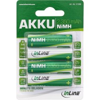 InLine® NiMH-Akku, Mignon (AA), 2350mAh, vorgeladen, im 4er Blister