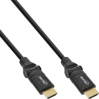 InLine® HDMI Kabel, HDMI-High Speed mit Ethernet, Stecker / Stecker, verg. Kontakte, schwarz, flexib