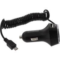 InLine® USB KFZ Ladegerät Stromadapter, 12/24VDC zu 5V / 3.1A , 2x USB A + Micro USB 5pin Stecker