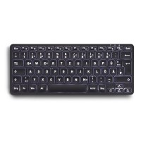 Perixx PERIBOARD-732B DE, Mini-Tastatur Wireless, mit Hintergrundbeleuchtung, schwarz