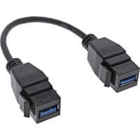 InLine® USB 3.2 Gen1 2x Keystone Adapterkabel, 2x USB A Keystone Buchse, 0,2m