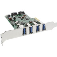 InLine® Schnittstellenkarte, 4x USB 3.0 + 2x SATA 6Gb/s, PCIe, inkl. Low-Profile Slotblech