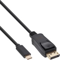 InLine® USB Display Kabel, USB Typ-C Stecker zu DisplayPort Stecker (DP Alt Mode), 4K2K, schwarz, 1m