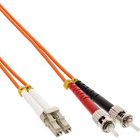 InLine® LWL Duplex Kabel, LC/ST, 50/125µm, OM2, 0,5m