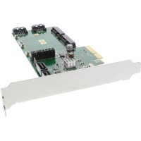 InLine® Schnittstellenkarte, 4x SATA 6Gb/s, RAID 0,1,10 JBOD, mit 4x SATA + 2x mSATA, PCIe 2.0 (PCI-