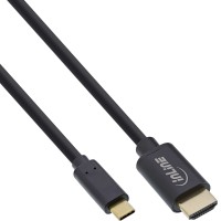 InLine® USB Display Kabel, USB Typ-C Stecker zu HDMI Stecker (DP Alt Mode), 4K2K, schwarz, 7,5m