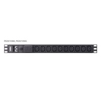 ATEN PE0210SG 19" Stromverteilung 1HE 16A 10-Port IEC-C13 Basic PDU mit Überspannungsschutz